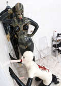 Black and white Latex Dolls in kinky games